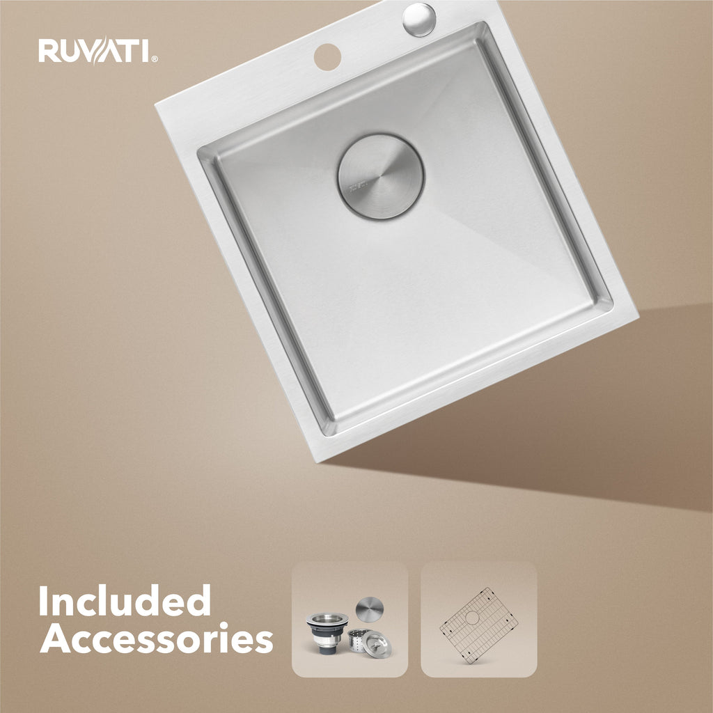 Ruvati Tirana Pro — Tarja de Bar / Prep de 18 x 20 pulg en Acero Inoxidable — Acero Inoxidable — 2