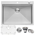 Ruvati Tirana Pro — Tarja de Cocina de 30 x 22 pulg en Acero Inoxidable — Acero Inoxidable