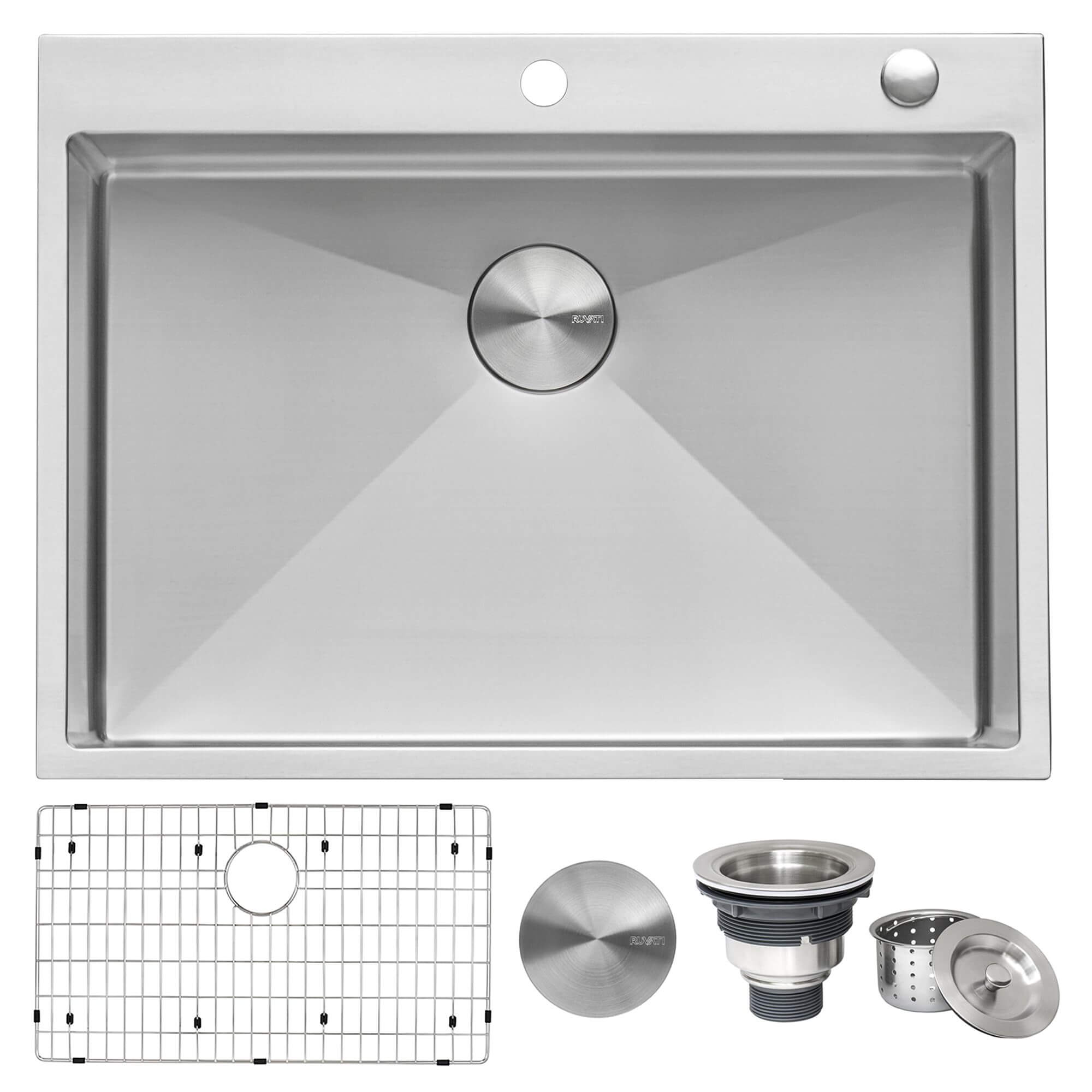 Ruvati Tirana Pro — Tarja de Cocina de 30 x 22 pulg en Acero Inoxidable — Acero Inoxidable