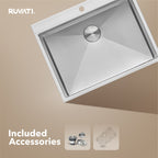 Ruvati Tirana Pro — Tarja de Cocina de 27 x 20 pulg en Acero Inoxidable — Acero Inoxidable — 2