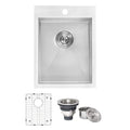 Ruvati Tirana — Tarja de Bar / Prep de 15 x 20 pulg en Acero Inoxidable — Acero Inoxidable