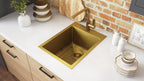 Ruvati Terraza — Tarja de Bar / Prep de 15 x 20 pulg en Acero Inoxidable — Oro Mate — 4