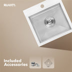 Ruvati Tirana — Tarja de Bar / Prep de 15 x 15 pulg en Acero Inoxidable — Acero Inoxidable — 2