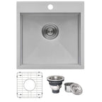 Ruvati Tirana — Tarja de Bar / Prep de 18 x 18 pulg en Acero Inoxidable — Acero Inoxidable