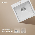 Ruvati Tirana — Tarja de Bar / Prep de 18 x 18 pulg en Acero Inoxidable — Acero Inoxidable — 2