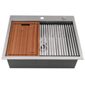 Ruvati Vino — Tarja Workstation de Cocina de 25 x 20 pulg en Acero Inoxidable — Acero Inoxidable