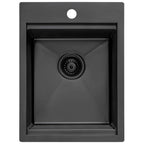 Ruvati Giana — Tarja de Bar / Prep de 15 x 20 pulg en Acero Inoxidable — Negro Gunmetal — 1