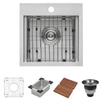 Ruvati Vino — Tarja de Bar / Prep de 15 x 15 pulg en Acero Inoxidable — Acero Inoxidable — 1