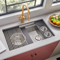 Ruvati Dual-Tier Nova — Tarja Workstation de Cocina en Acero Inoxidable — Acero Inoxidable