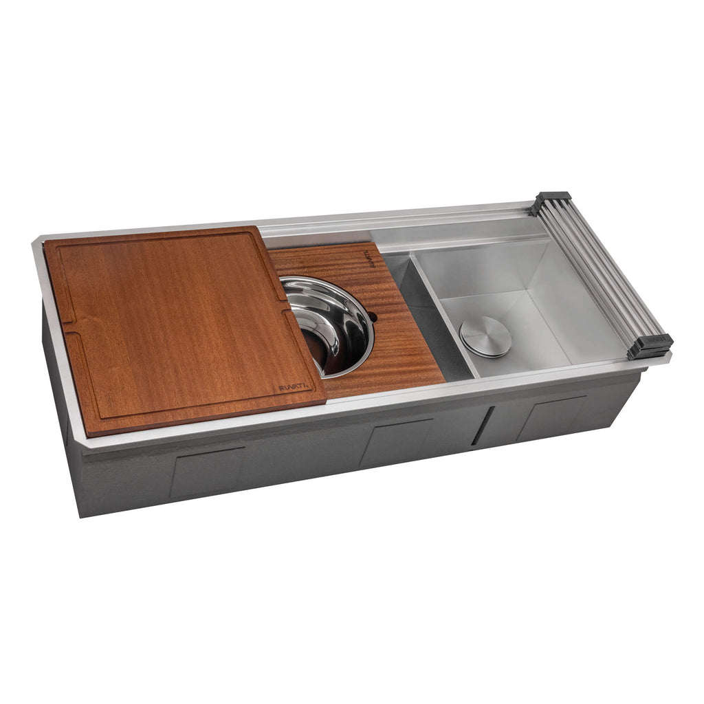 Ruvati Dual-Tier — Tarja Workstation de Cocina en Acero Inoxidable — Acero Inoxidable — 1