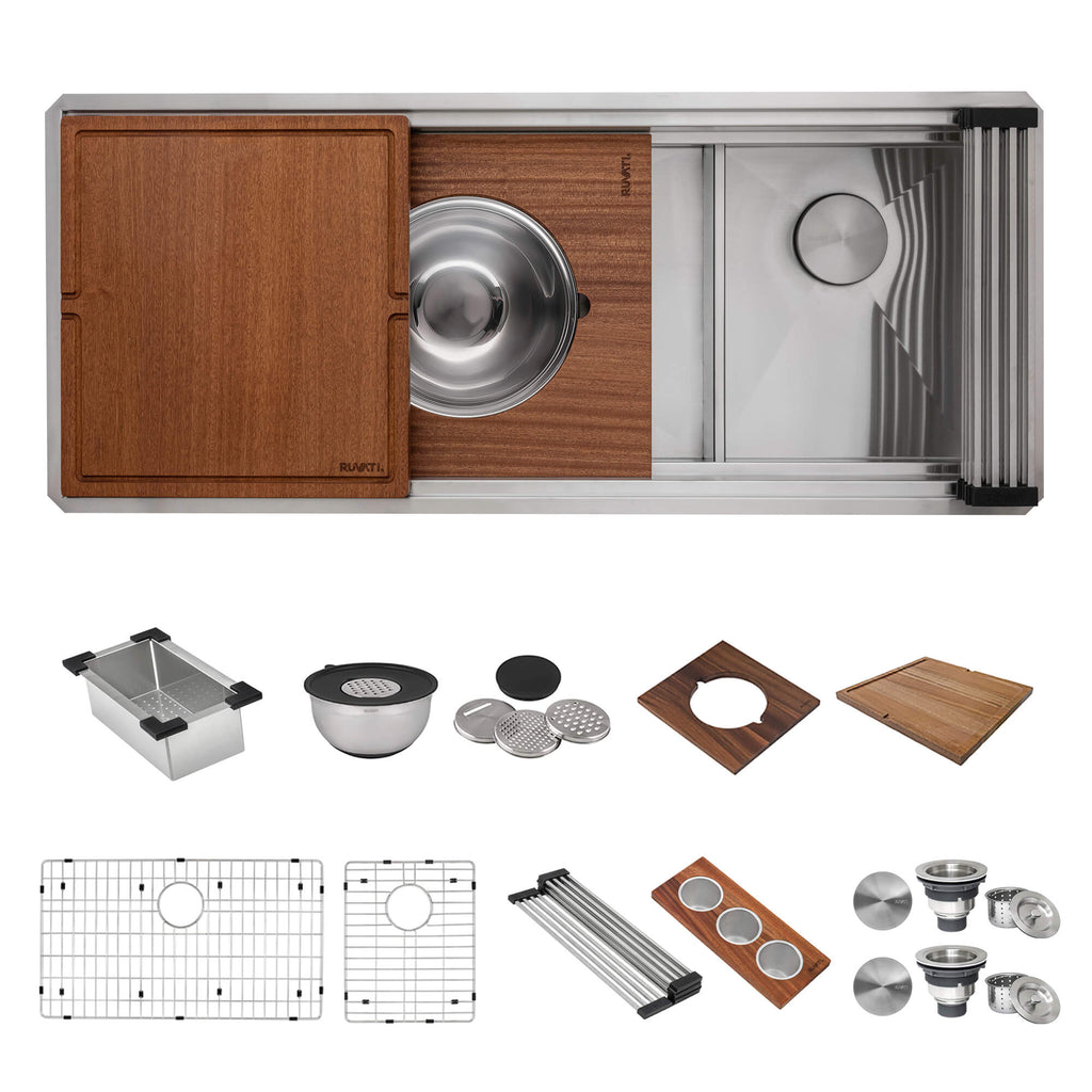 Ruvati Dual-Tier — Tarja Workstation de Cocina en Acero Inoxidable — Acero Inoxidable — 2