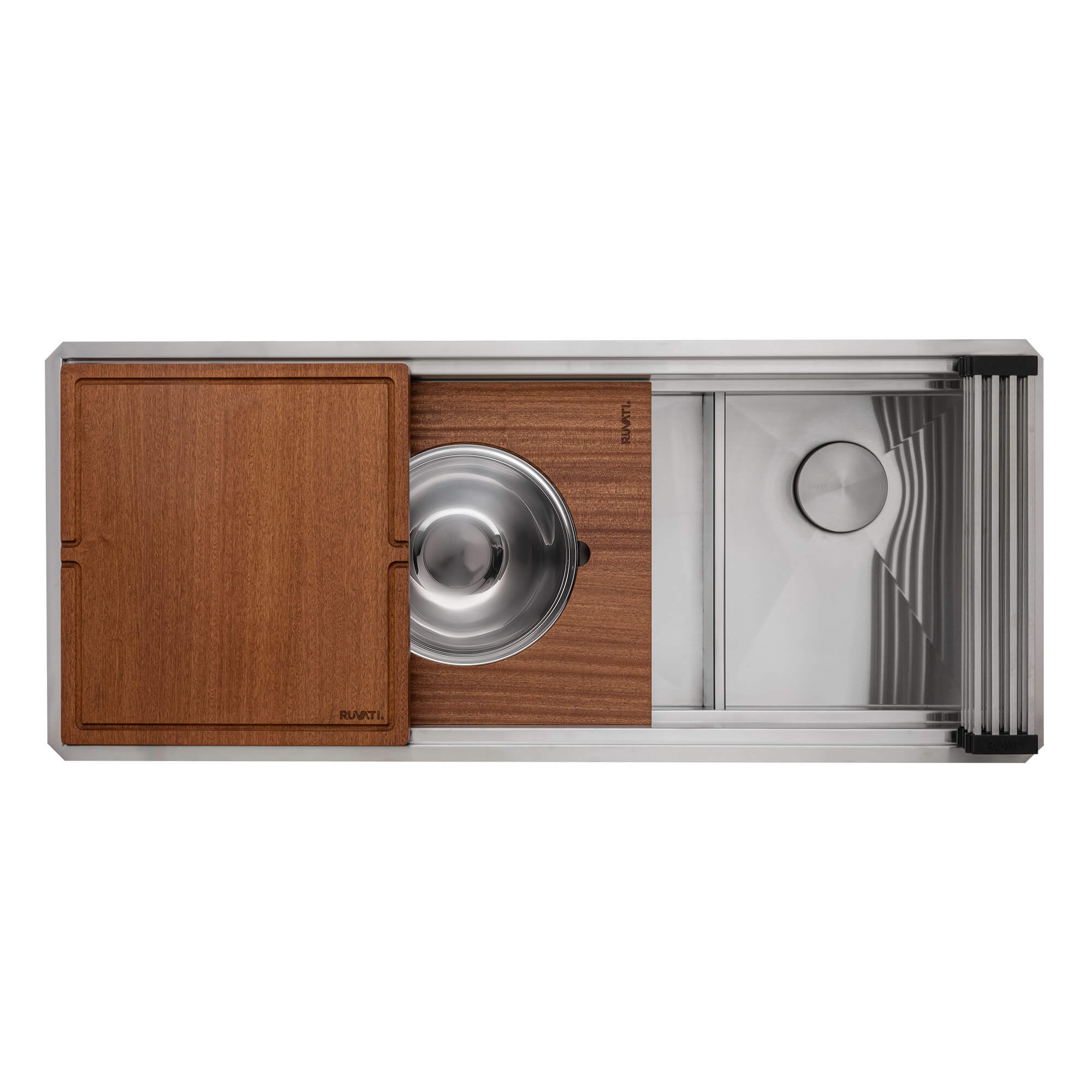 Ruvati Dual-Tier — Tarja Workstation de Cocina en Acero Inoxidable — Acero Inoxidable — 4