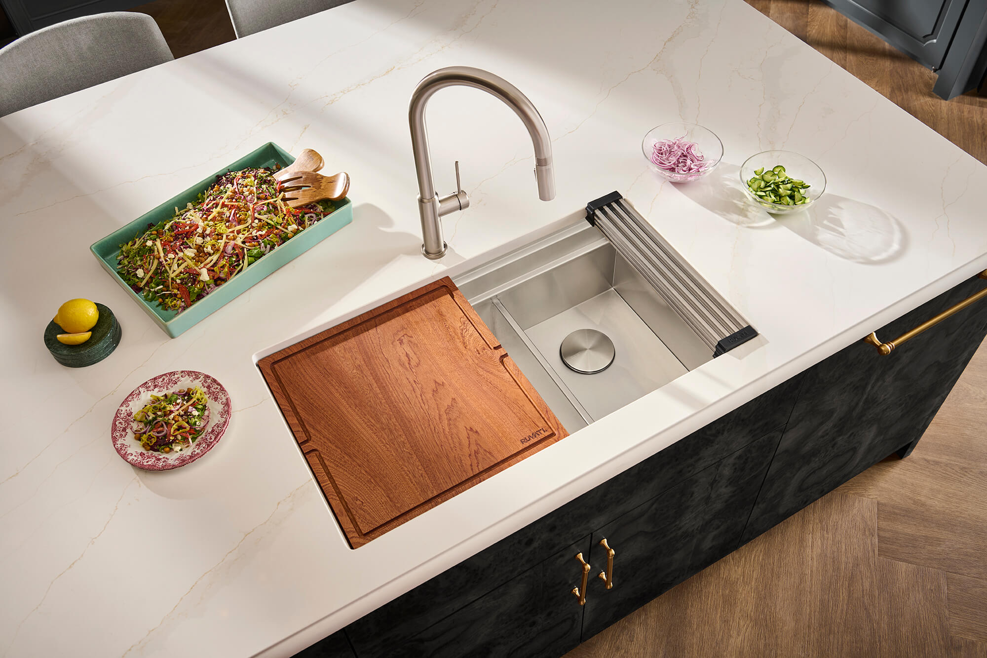 Ruvati Dual-Tier — Tarja Workstation de Cocina en Acero Inoxidable — Acero Inoxidable — 3
