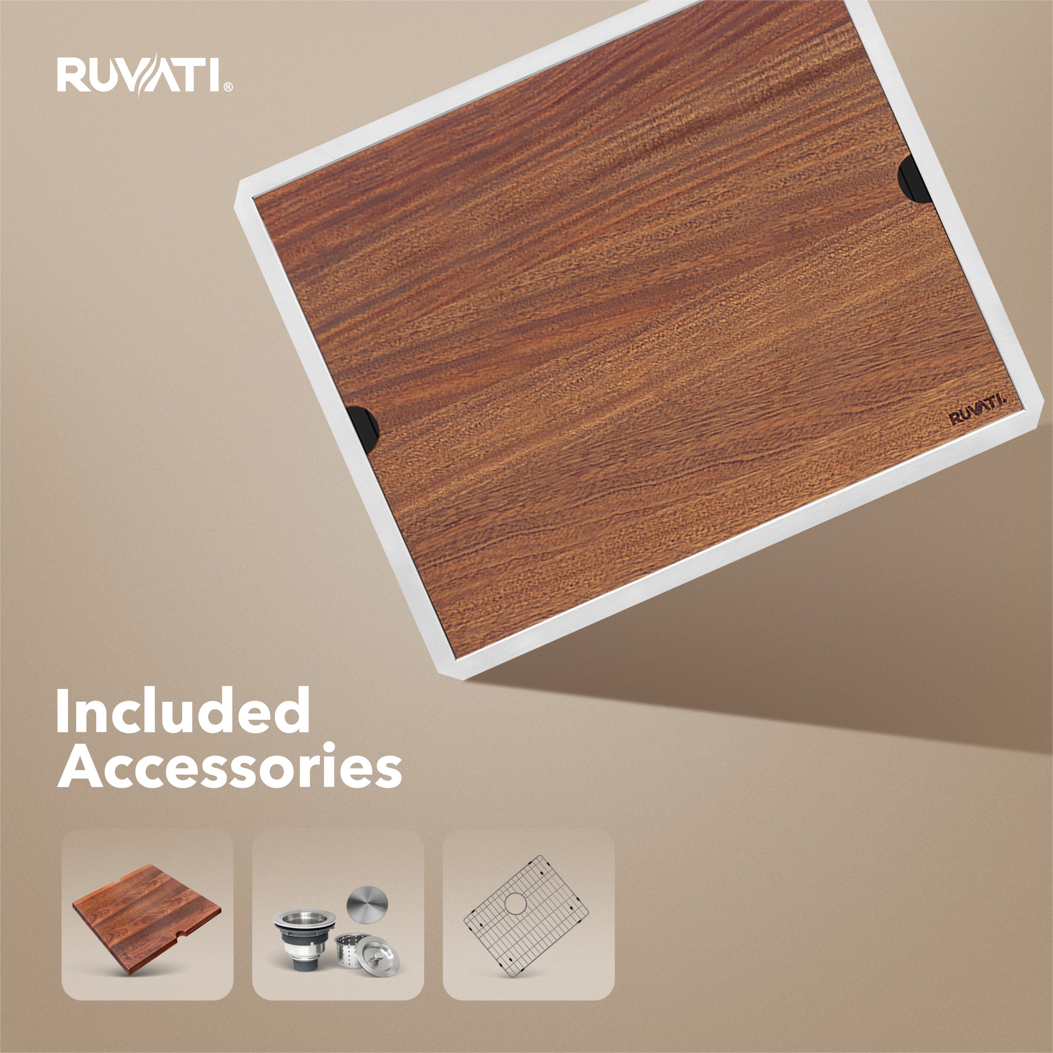 Ruvati Roma — Tarja Workstation de Cocina en Acero Inoxidable — Acero Inoxidable — 2