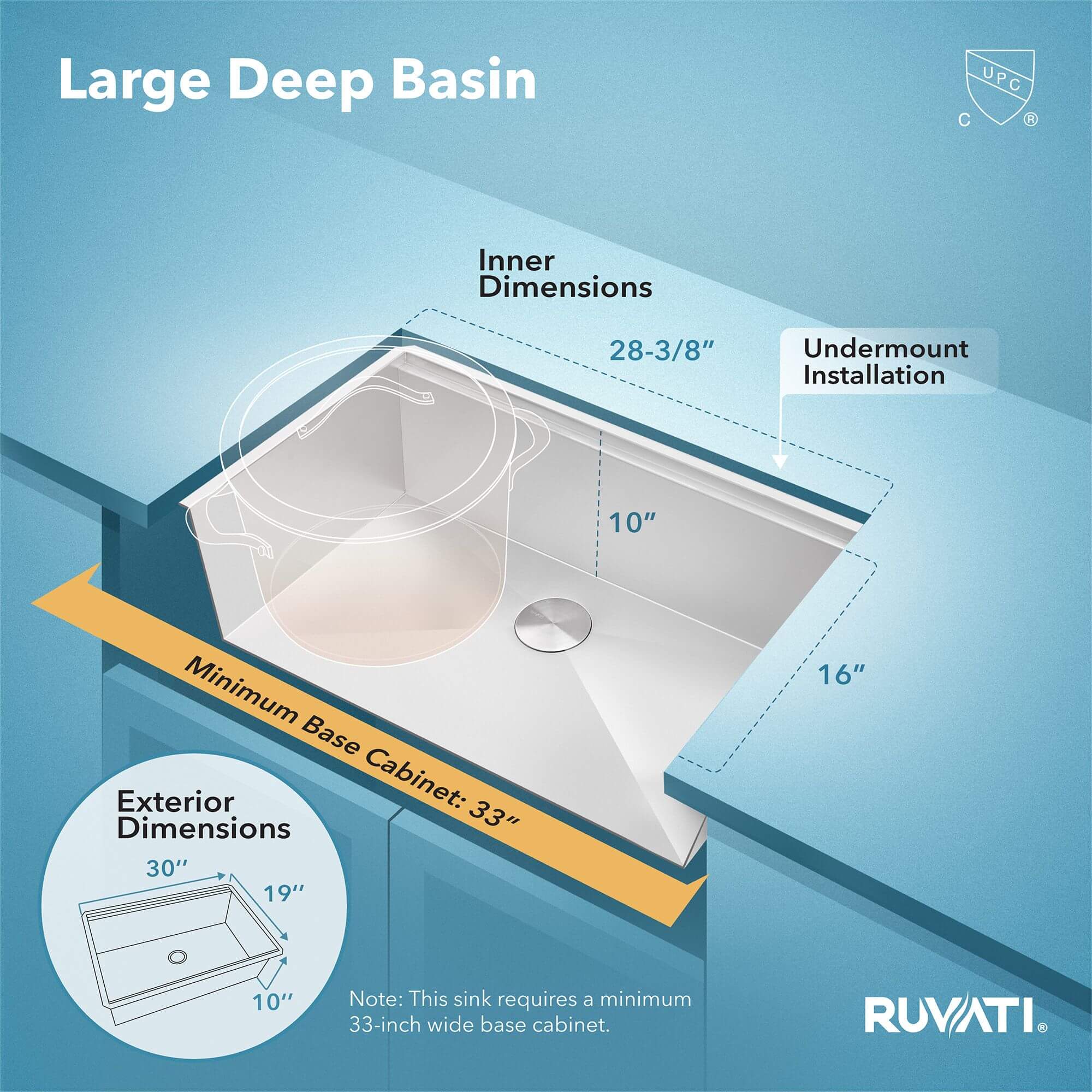 Ruvati Roma — Tarja Workstation de Cocina en Acero Inoxidable — Acero Inoxidable — 2