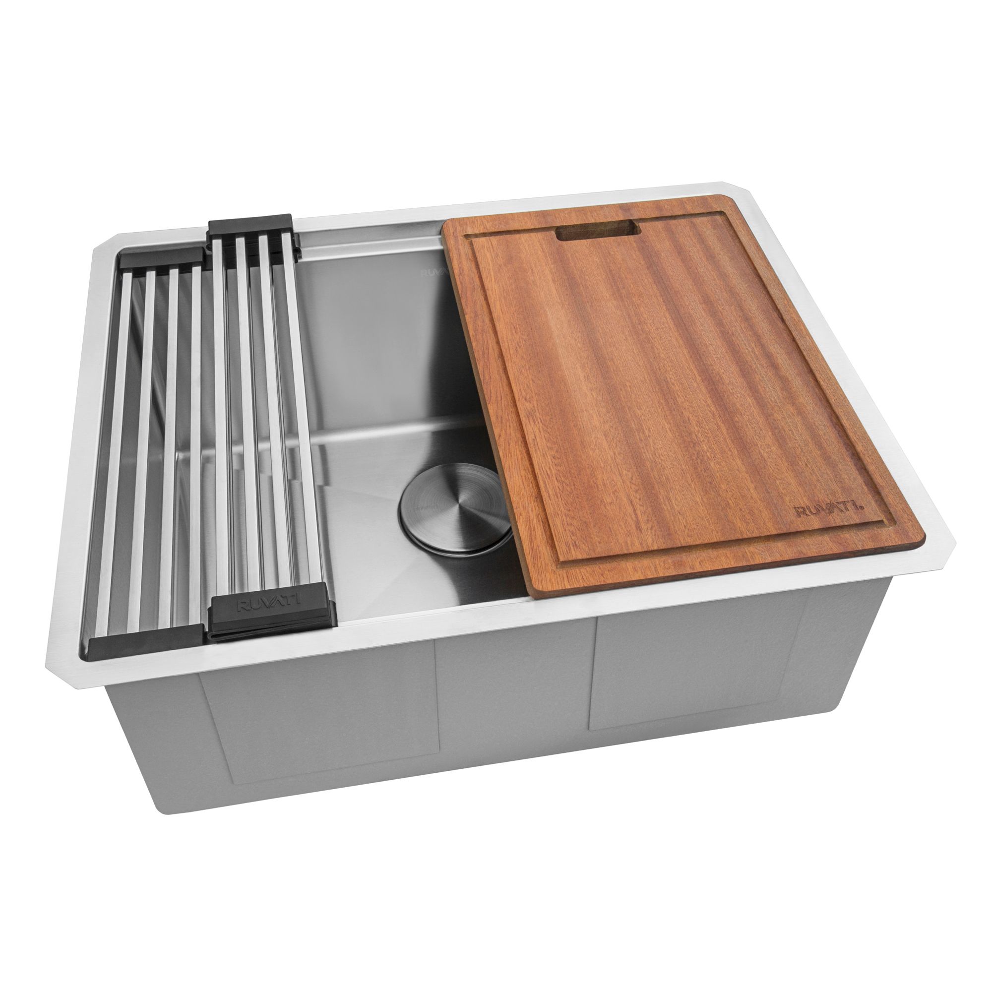 Ruvati Roma Pro — Tarja Workstation de Cocina en Acero Inoxidable — Acero Inoxidable