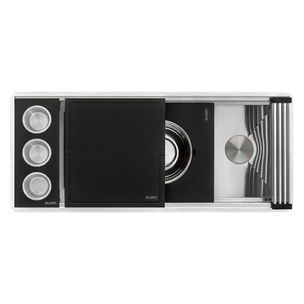Ruvati Dual-Tier Nova — Tarja Workstation de Cocina en Acero Inoxidable — Acero Inoxidable — 2