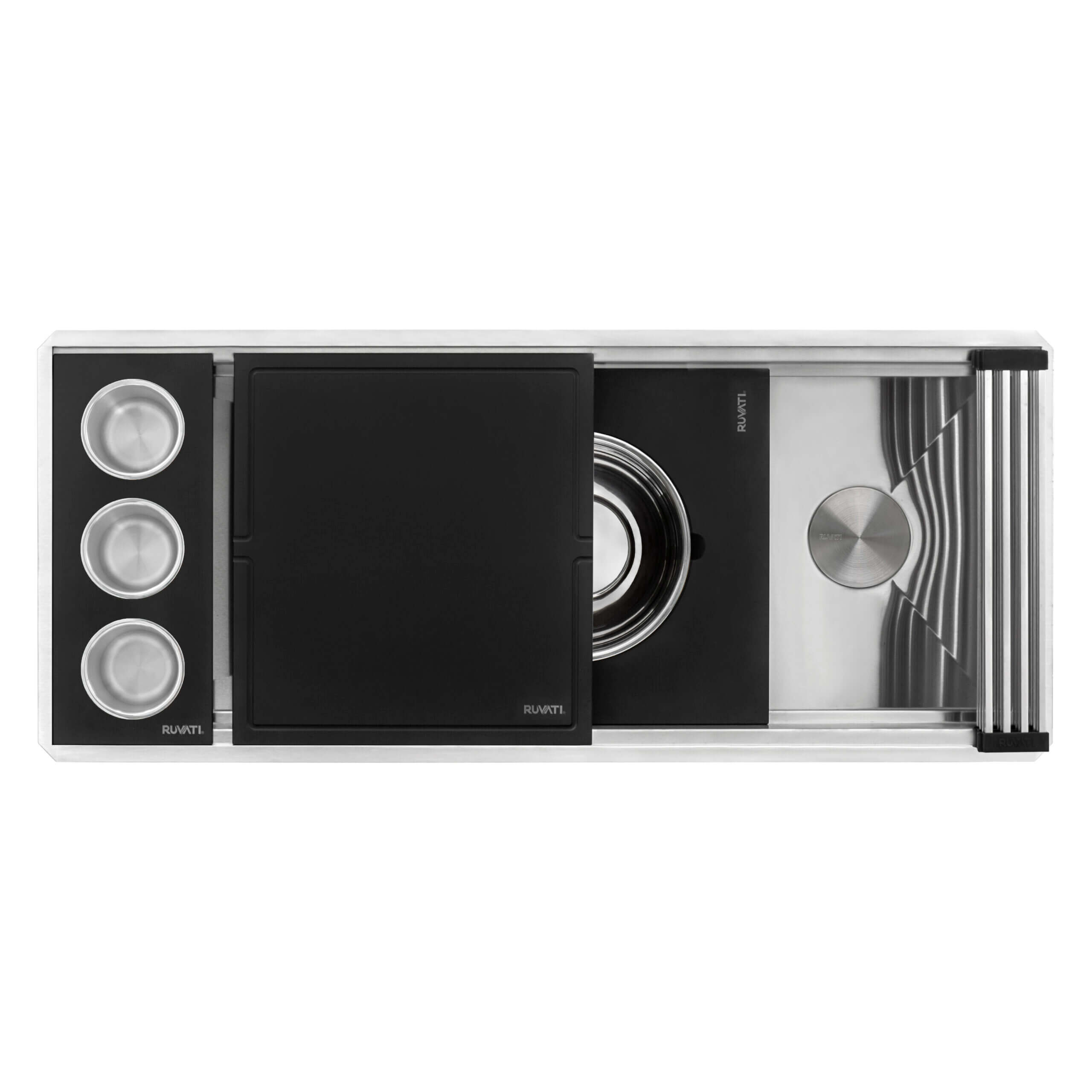 Ruvati Dual-Tier Nova — Tarja Workstation de Cocina en Acero Inoxidable — Acero Inoxidable — 2