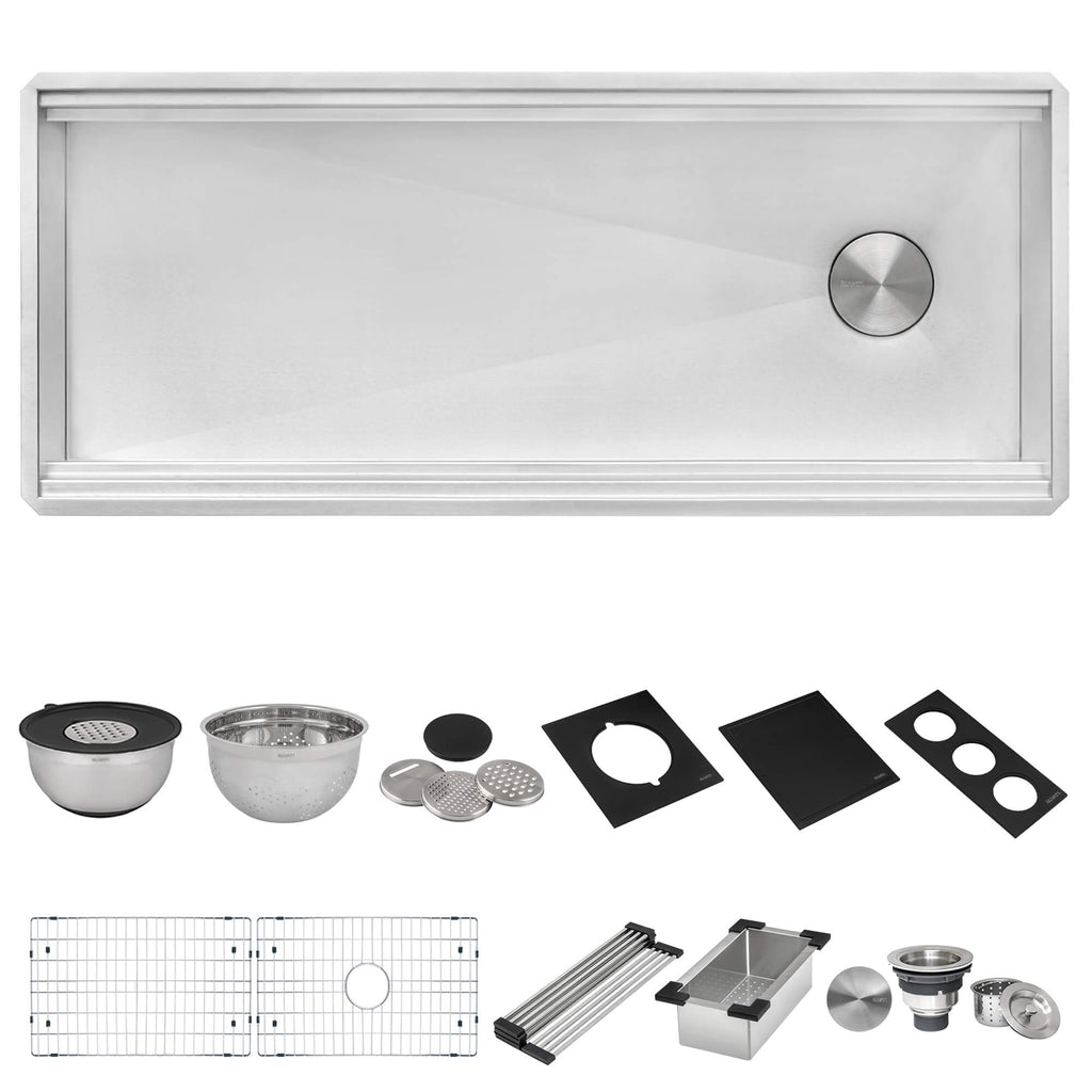 Ruvati Dual-Tier Nova — Tarja Workstation de Cocina en Acero Inoxidable — Acero Inoxidable — 1