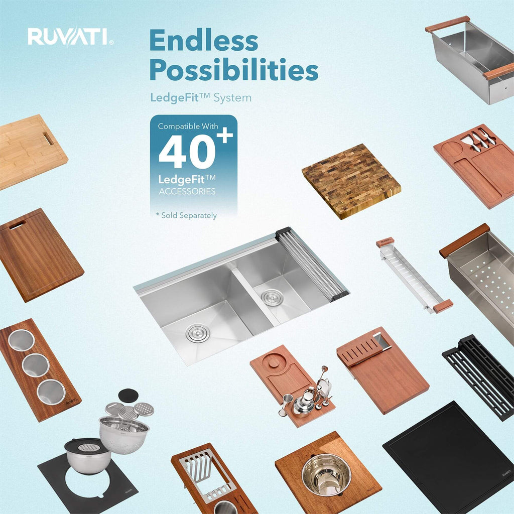 Ruvati Roma — Tarja Workstation de Cocina en Acero Inoxidable — Acero Inoxidable — 4