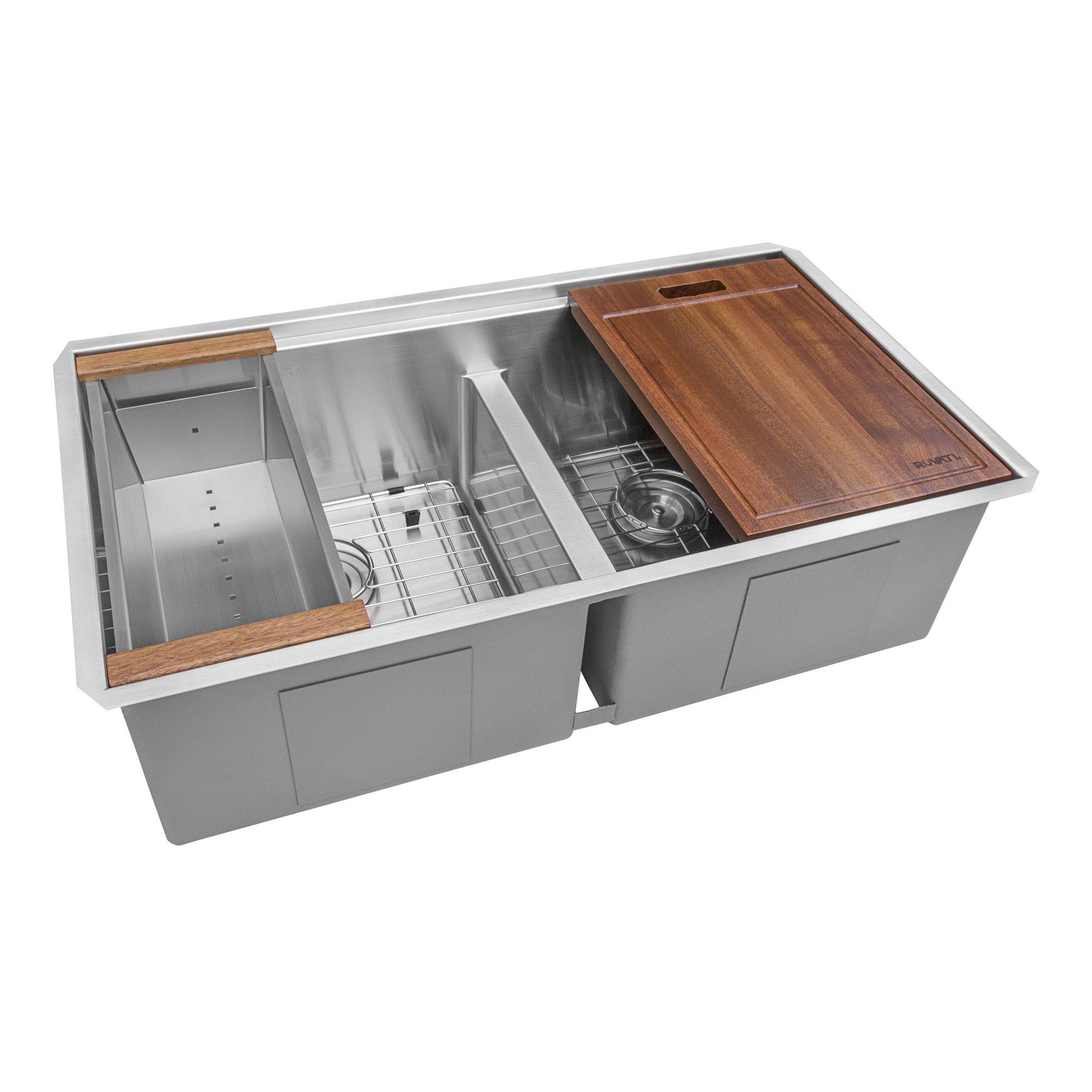 Ruvati Roma Pro — Tarja Workstation de Cocina en Acero Inoxidable — Acero Inoxidable