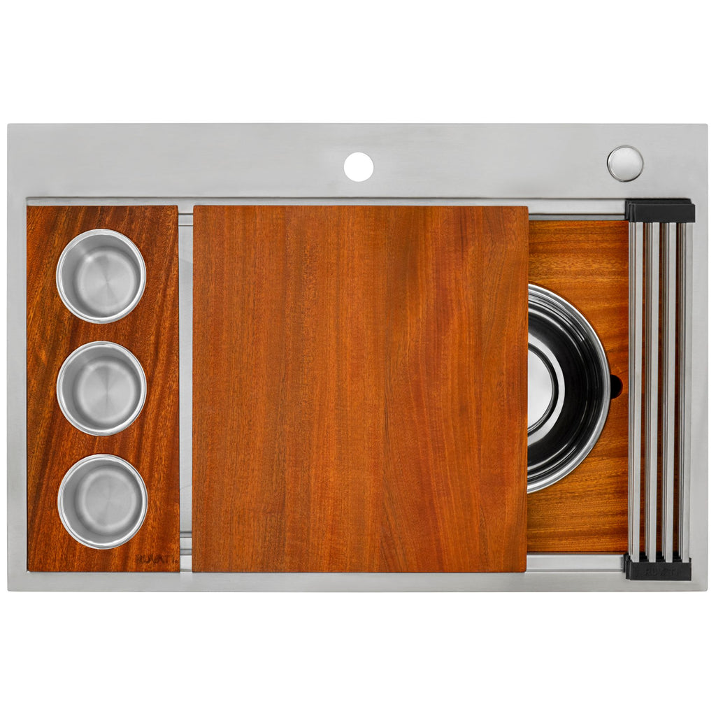Ruvati Dual-Tier — Tarja Workstation de Cocina en Acero Inoxidable — Acero Inoxidable — 1