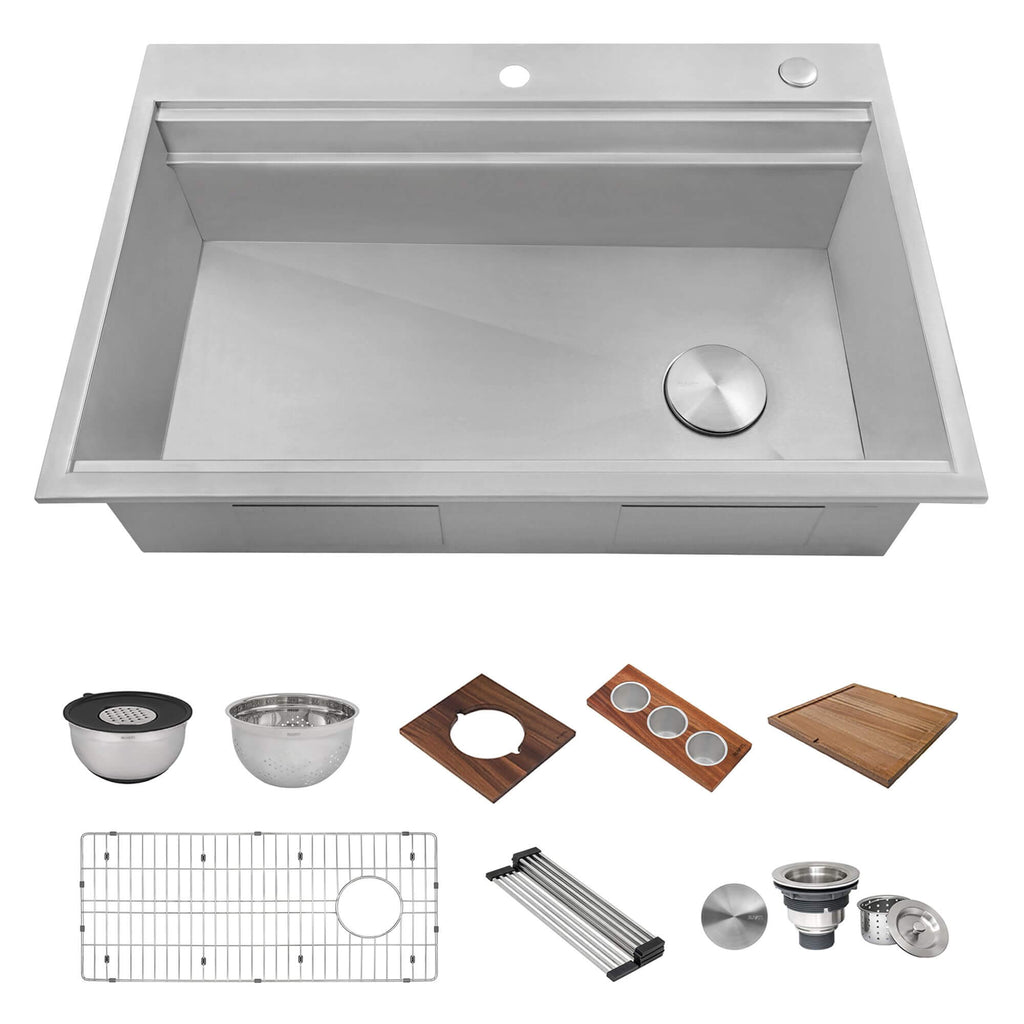 Ruvati Dual-Tier — Tarja Workstation de Cocina en Acero Inoxidable — Acero Inoxidable — 2