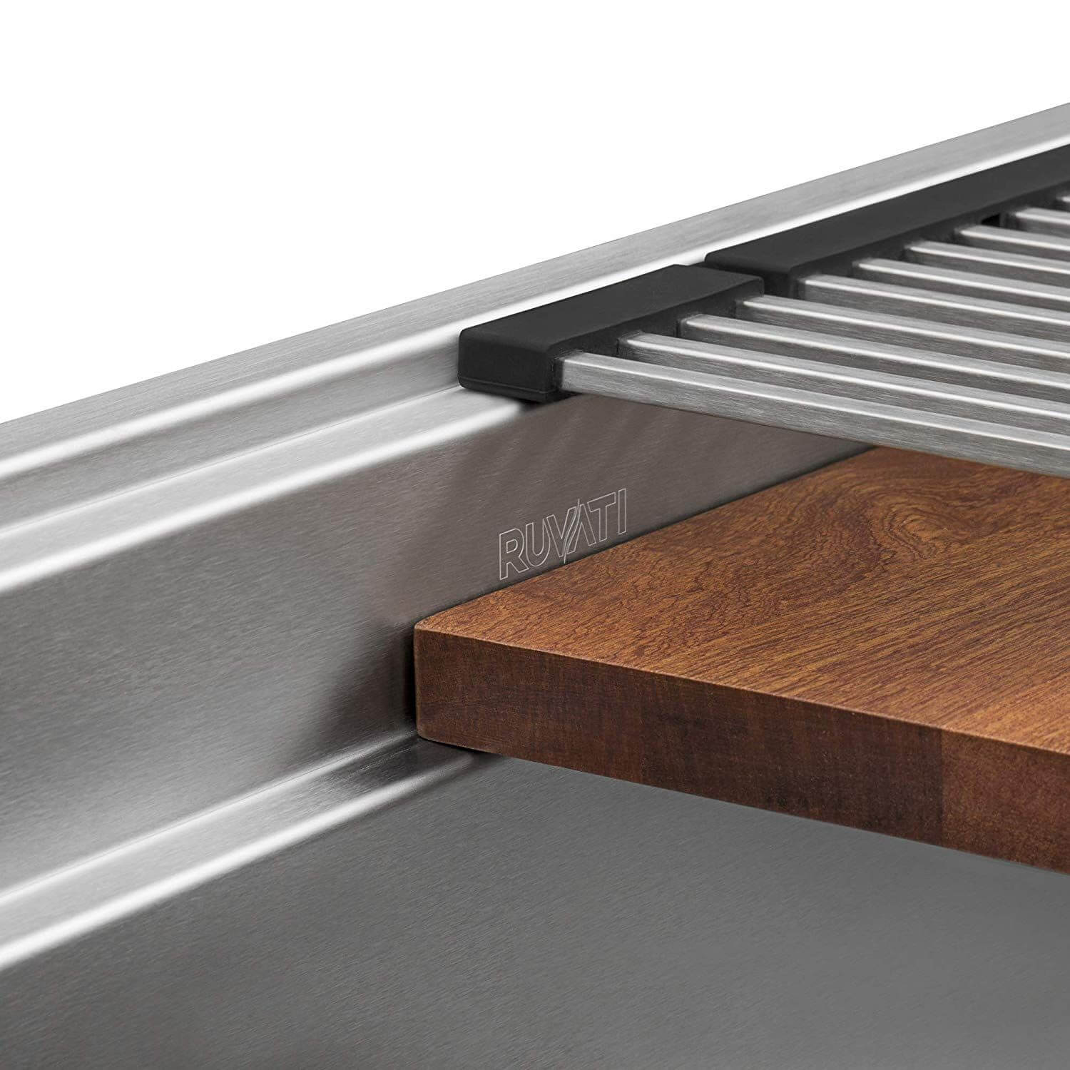 Ruvati Dual-Tier — Tarja Workstation de Cocina en Acero Inoxidable — Acero Inoxidable — 4