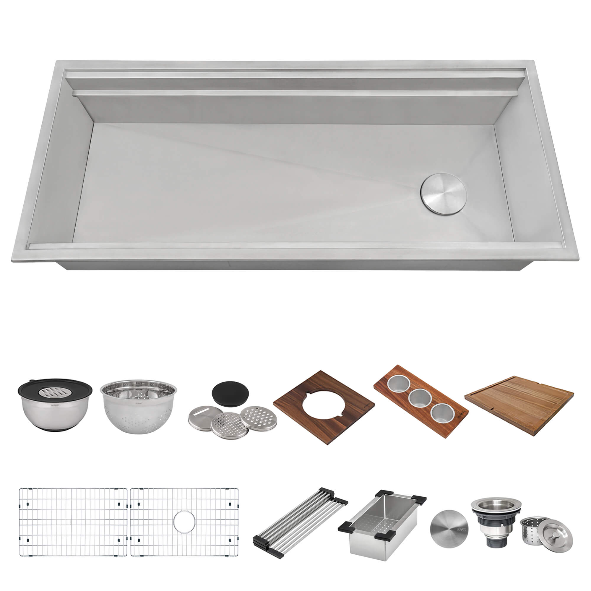 Ruvati Dual-Tier — Tarja Workstation de Cocina en Acero Inoxidable — Acero Inoxidable — 1