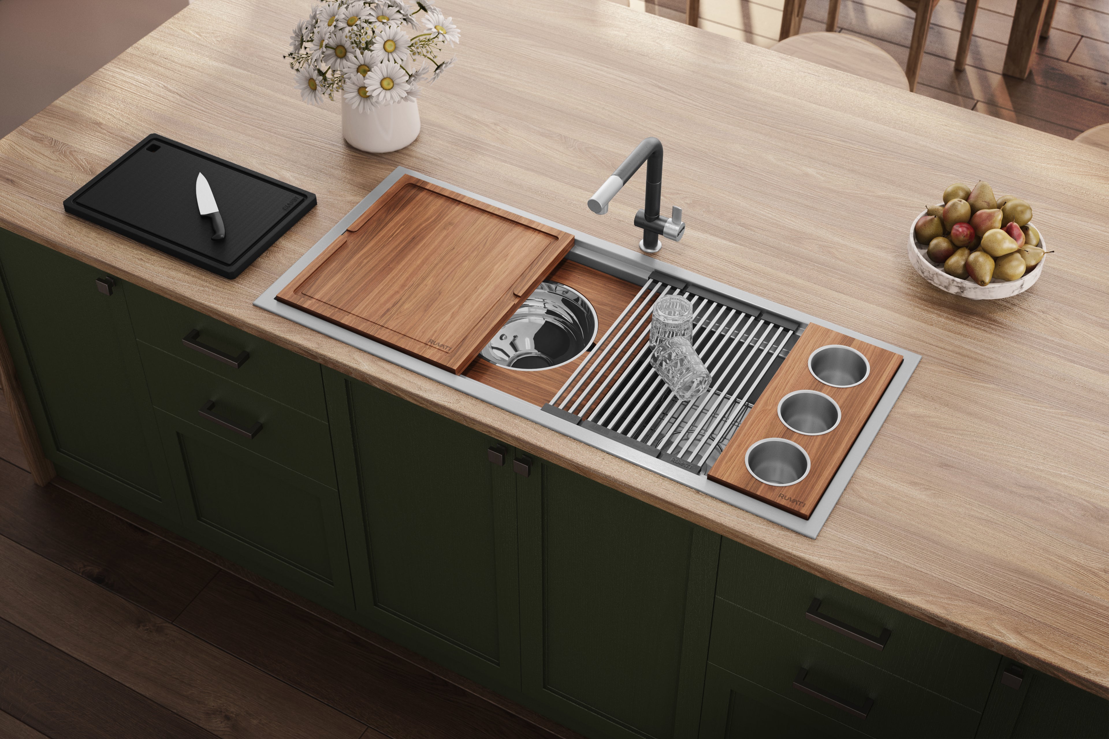 Ruvati Dual-Tier — Tarja Workstation de Cocina en Acero Inoxidable — Acero Inoxidable — 4