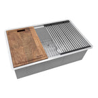 Ruvati Veniso — Tarja Workstation de Cocina en Acero Inoxidable — Acero Inoxidable