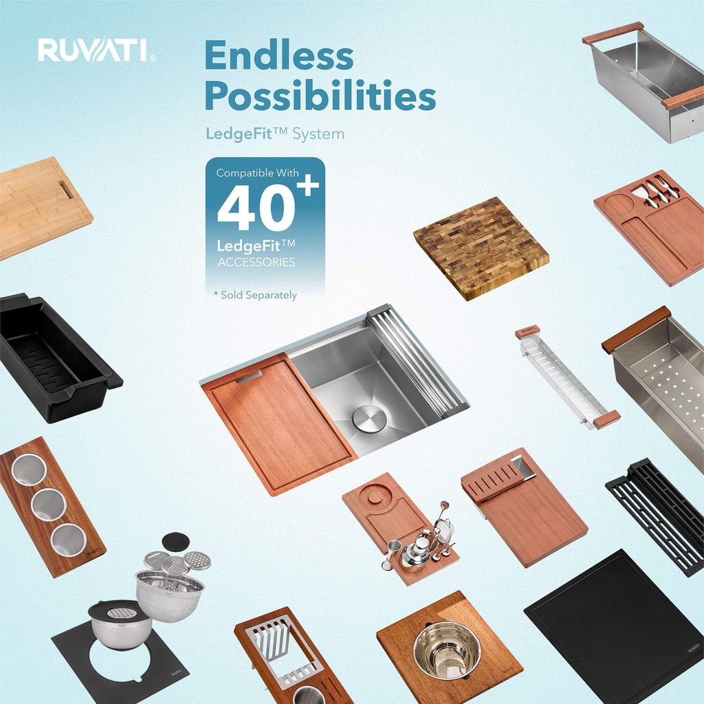 Ruvati Veniso — Tarja Workstation de Cocina en Acero Inoxidable — Acero Inoxidable — 4