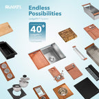 Ruvati Veniso — Tarja Workstation de Cocina en Acero Inoxidable — Acero Inoxidable — 4