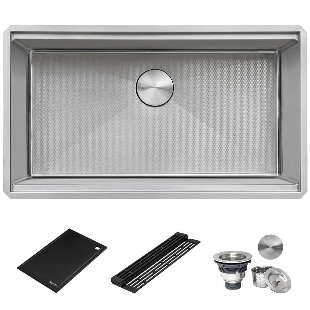 Ruvati Roma Hex — Tarja Workstation de Cocina en Acero Inoxidable — Acero Inoxidable — 3