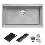 Ruvati Roma Hex — Tarja Workstation de Cocina en Acero Inoxidable — Acero Inoxidable — 1