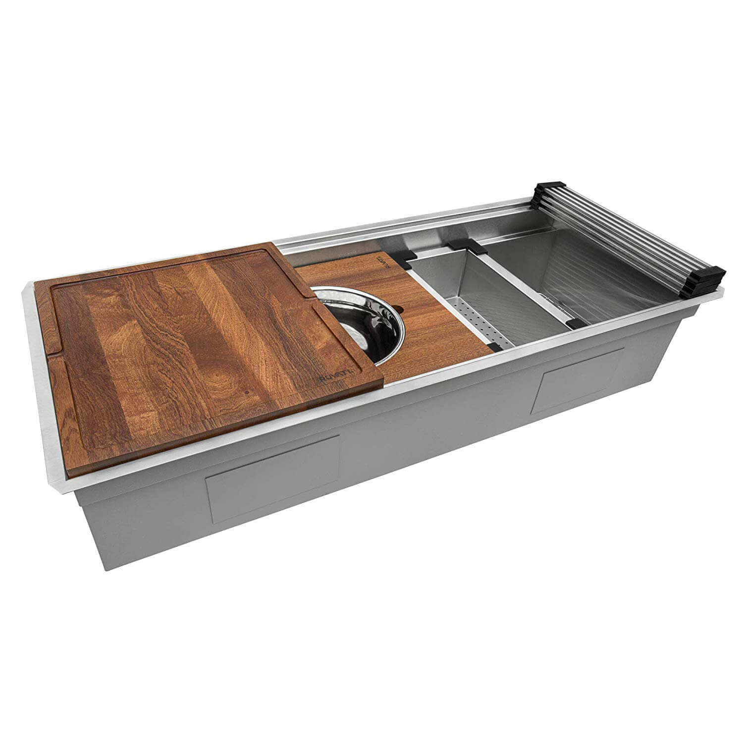 Ruvati Dual-Tier — Tarja Workstation de Cocina en Acero Inoxidable — Acero Inoxidable