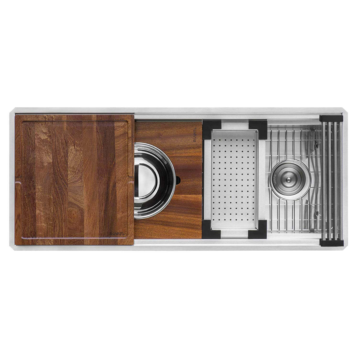 Ruvati Dual-Tier — Tarja Workstation de Cocina en Acero Inoxidable — Acero Inoxidable — 1
