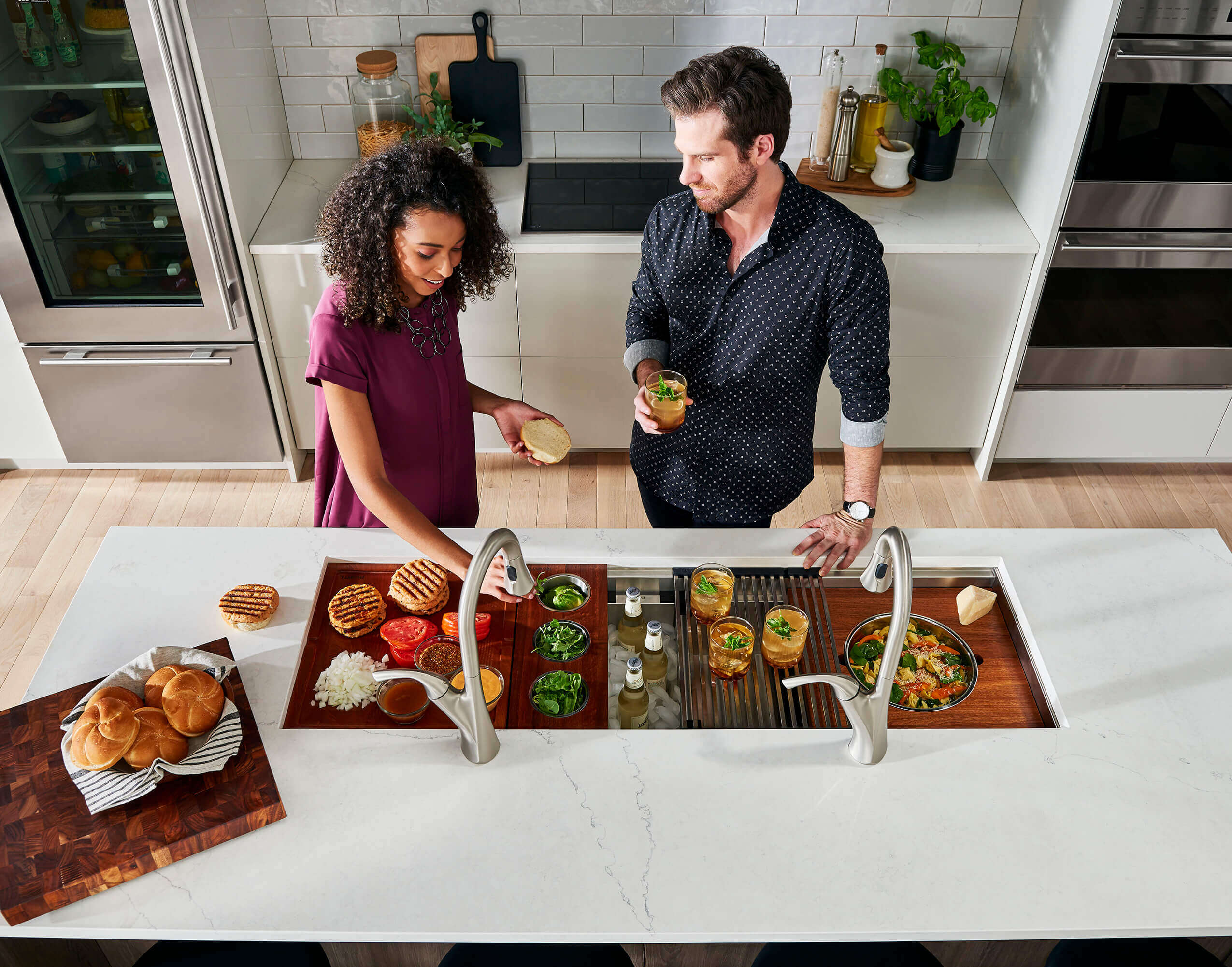 Ruvati Dual-Tier — Tarja Workstation de Cocina en Acero Inoxidable — Acero Inoxidable — 4