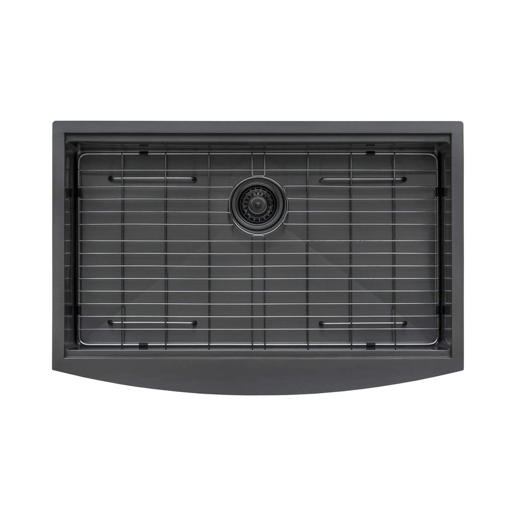 Ruvati Monaco — Tarja Farmhouse de Cocina en Acero Inoxidable — Negro Gunmetal — 4