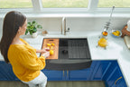 Ruvati Monaco — Tarja Farmhouse de Cocina en Acero Inoxidable — Negro Gunmetal — 4