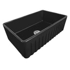 Ruvati Fiamma — Tarja Farmhouse de Cocina de 30 x 20 pulg en Fireclay — Negro Brillante — 1