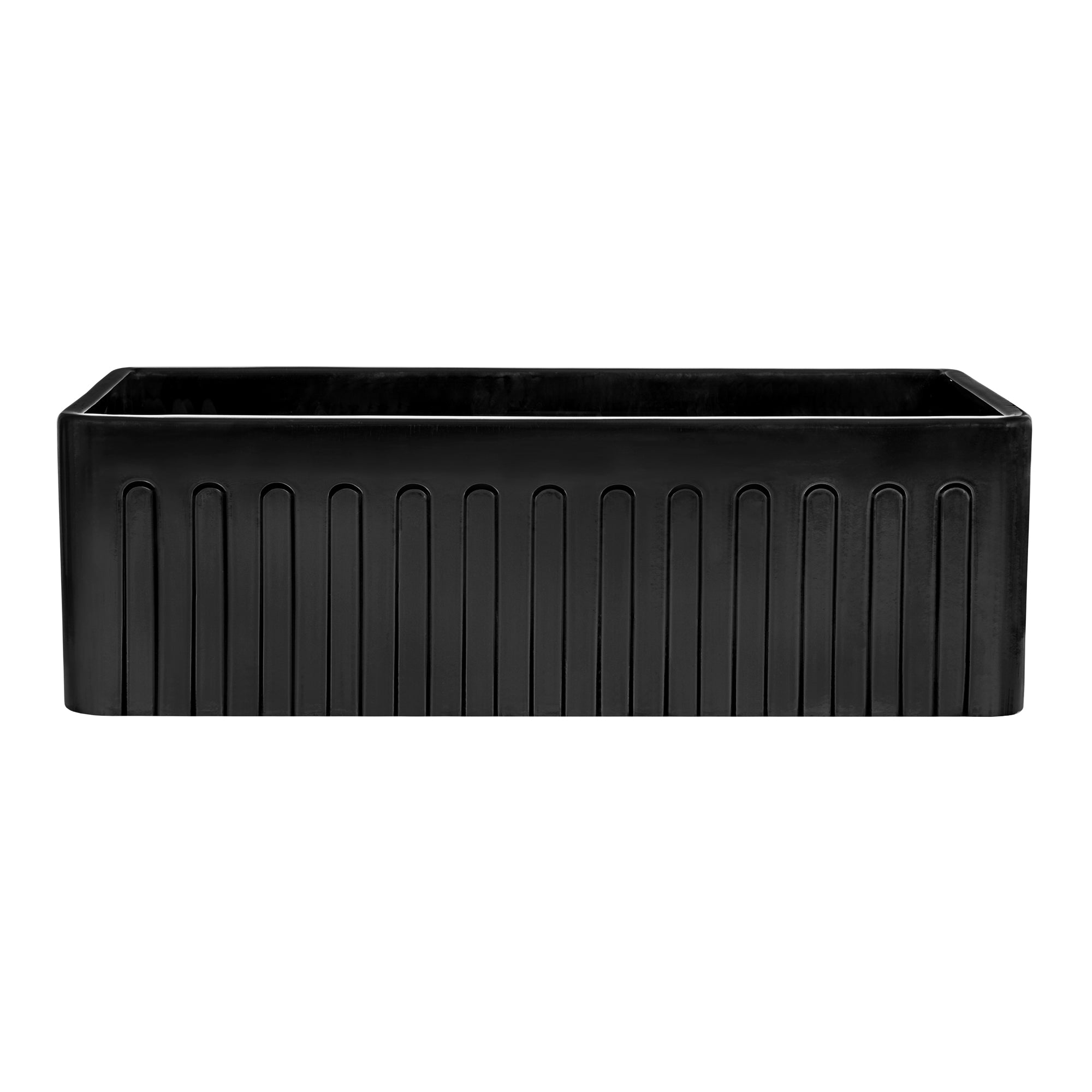 Ruvati Fiamma — Tarja Farmhouse de Cocina de 30 x 20 pulg en Fireclay — Negro Brillante — 3