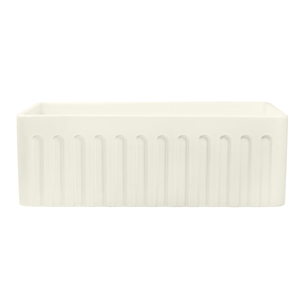 Ruvati Fiamma — Tarja Farmhouse de Cocina de 30 x 20 pulg en Fireclay — Crema Biscuit — 3
