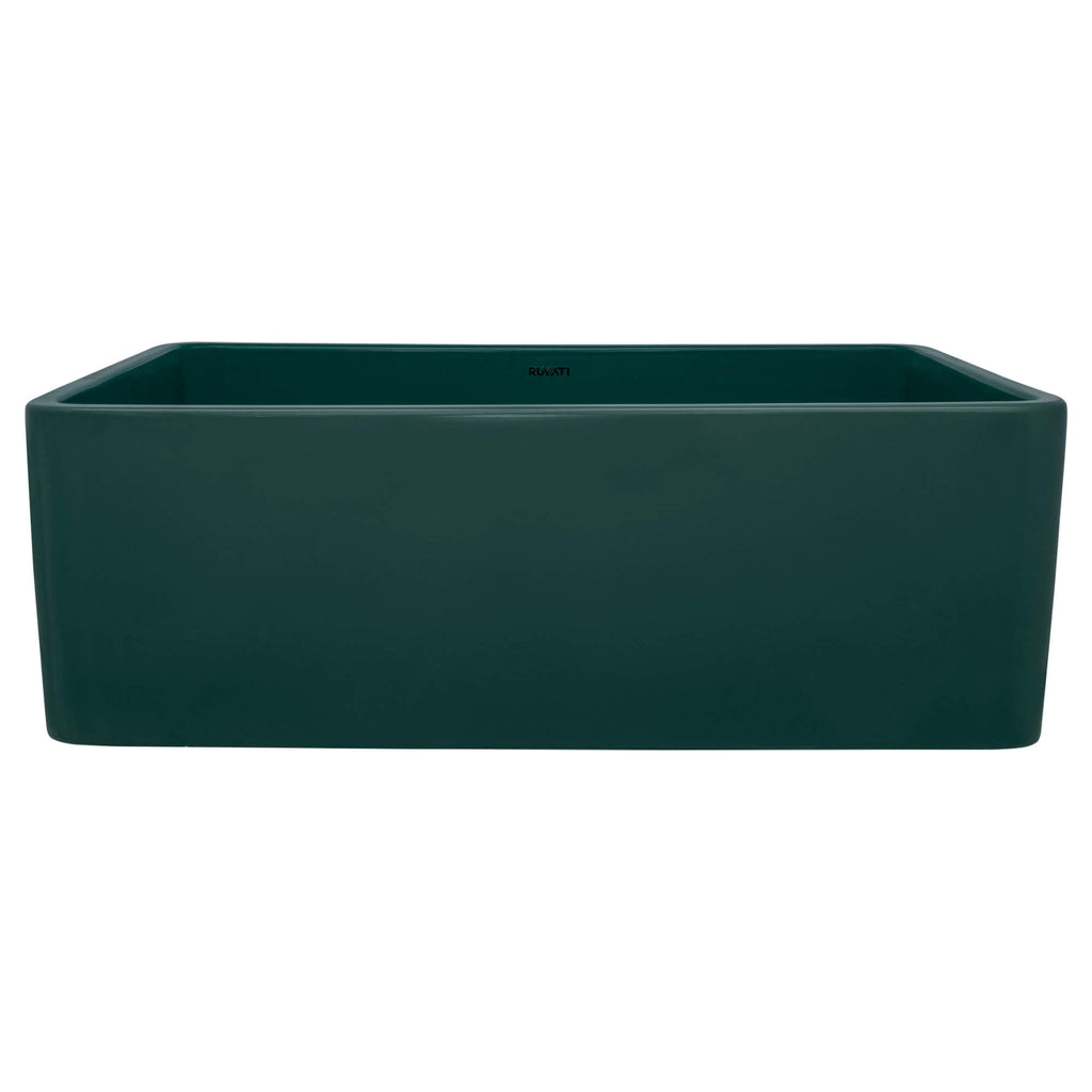 Ruvati Fiamma — Tarja Farmhouse de Cocina de 30 x 20 pulg en Fireclay — Verde Esmeralda — 4