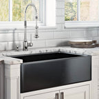 Ruvati Fiamma — Tarja Farmhouse de Cocina de 33 x 20 pulg en Fireclay — Negro Brillante — 2