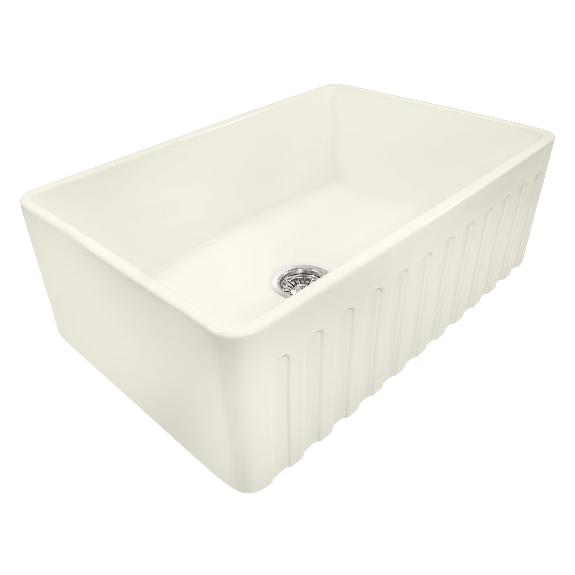 Ruvati Fiamma — Tarja Farmhouse de Cocina de 33 x 20 pulg en Fireclay — Crema Biscuit — 1