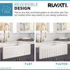 Ruvati Fiamma — Tarja Farmhouse de Cocina de 33 x 20 pulg en Fireclay — Blanco Craquelado — 1
