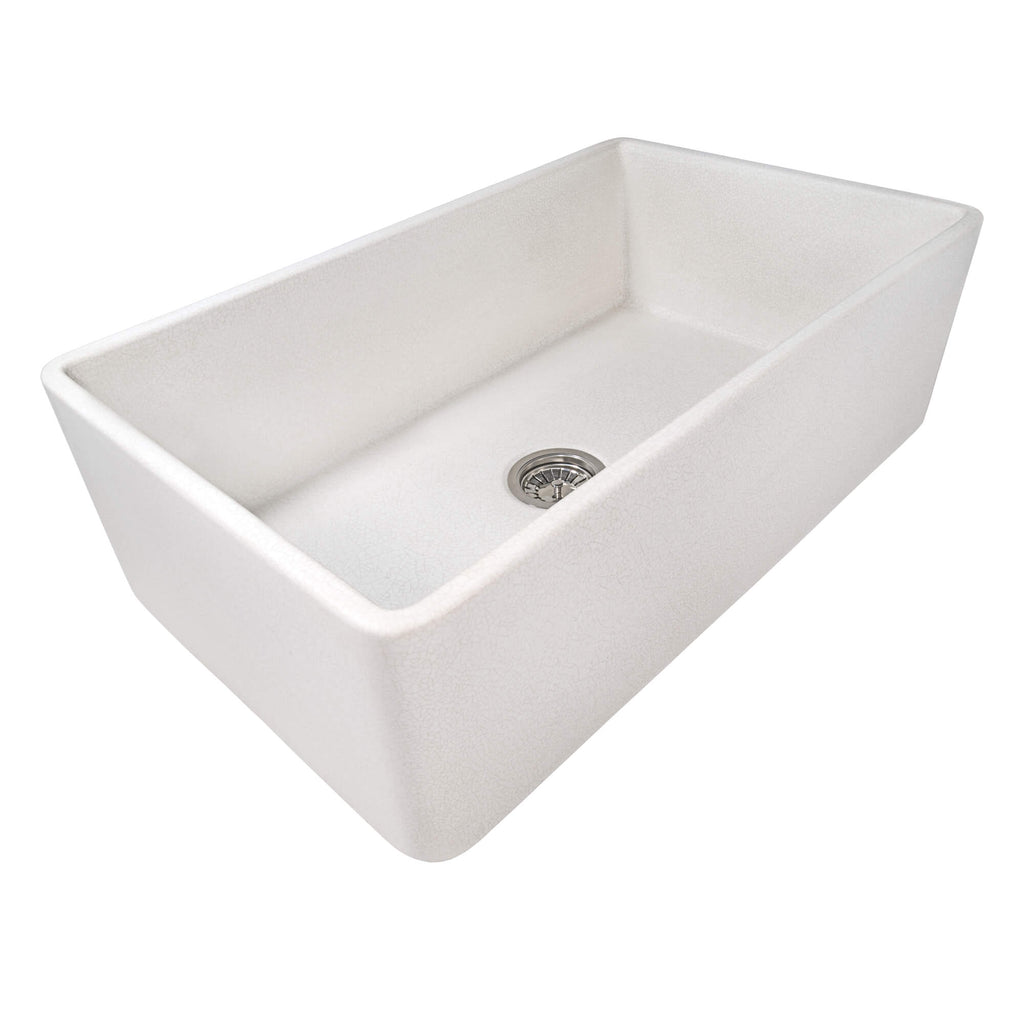 Ruvati Fiamma — Tarja Farmhouse de Cocina de 33 x 20 pulg en Fireclay — Blanco Craquelado — 3