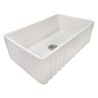 Ruvati Fiamma — Tarja Farmhouse de Cocina de 33 x 20 pulg en Fireclay — Blanco Craquelado — 2