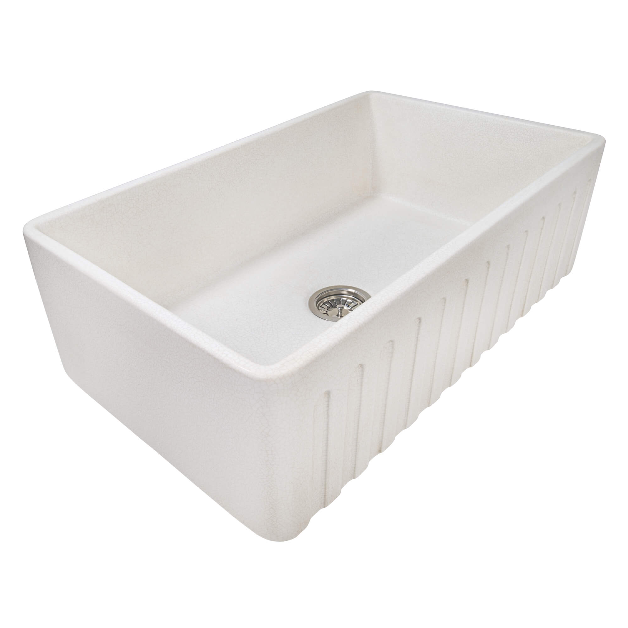 Ruvati Fiamma — Tarja Farmhouse de Cocina de 33 x 20 pulg en Fireclay — Blanco Craquelado — 2